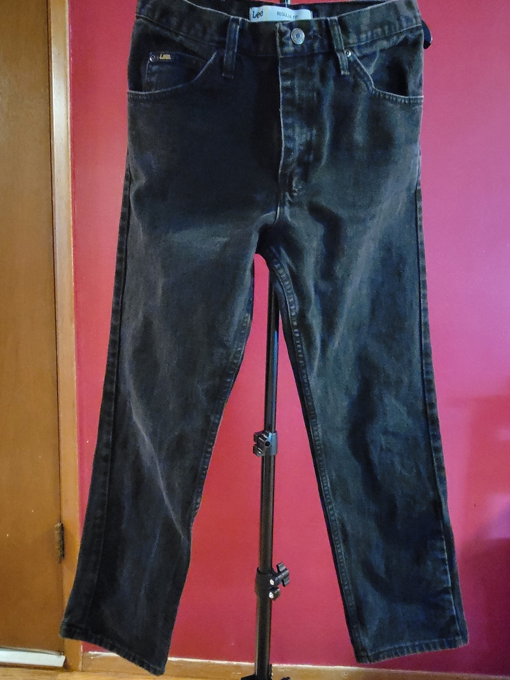 Lee Straight-Leg Dark Black Denim Jeans